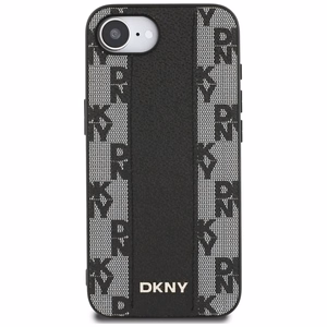 DKNY Leather Checkered Mono Pattern MagSafe iPhone 16e Ümbris - Must