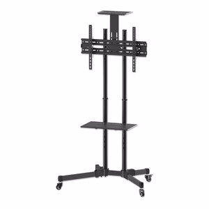 Manhattan TV ja monitori ratastega alus 1 ekraanile, 37–65", must, VESA 200x200–600x400 mm, maks. 40 kg