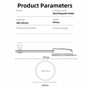 Magnetic car phone hoidja compatible with Magsafe Forcell F-Grip MagFlex windshield / dashboard must