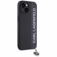 Karl Lagerfeld Saffiano Rhinestones & Charm ümbris jaoks iPhone 15 / 14 / 13 - must