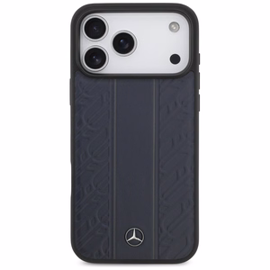 Mercedes Leather Laurel Leaves Stripes MagSafe Ümbris jaoks iPhone 17 Pro Max - Sinine