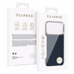 Liavec Carbon Layer Magsafe Aramid Fiber чехол для Iphone 17 Pro Max синий
