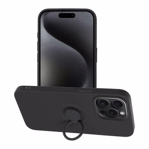 Чехол для iPhone 15 PRO MAX Silicone Ring чёрный
