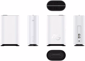 ZTE G5C - Gigabit Ethernet kahesageduslik (2.4 GHz / 5 GHz) Wi-Fi 6 4G/5G juhtmevaba ruuter valge