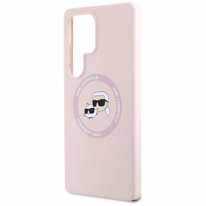 KARL LAGERFELD ümbris jaoks SAMSUNG S25 Ultra KLHMS25LSKCHTCP (Magnetic Silicone Double Heads) roosa