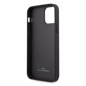BMW nahast deebossi ümbris iPhone 12 / iPhone 12 Pro jaoks - must