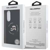 Karl Lagerfeld Silicone nauble Heads And Circle MagSafe ümbris jaoks Samsung Galaxy S25 Edge - must
