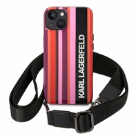Karl Lagerfeld KLHCP14SSTSTP iPhone 14 6.1 "hardcase roosa / roosa Color Stripes Strap
