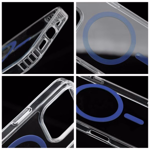 Чехол Samsung A27 Drop Glue Colorful Ring Mag Cover совместимый с MagSafe голубой