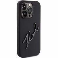 KARL LAGERFELD ümbris jaoks IPHONE 15 Pro KLHCP15LSKSBMCK (Silicone Karl Script Logo) must