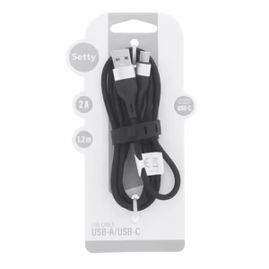 Setty кабель USB - USB-C 1,2 m 2A KNA-C-1.221 черный