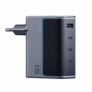 Cuktech AD1404UEU 140W GaN 3x USB-C + USB-A Wall Charger with USB-C Cable - Gray