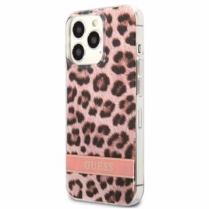 Guess GUHCP13LHSLEOP iPhone 13 Pro / 13 6.1" розовый/розовый жёсткий чехол Leopard