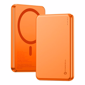 Forcell F-Energy Slim F5K9 akupank, MagSafe'iga ühilduv, 5000 mAh, 15 W, QC 4.0, PD 3.0, oranž