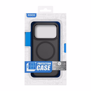 Rock Guard Touch Matte Series Magnetic Ümbris jaoks Iphone 17 Pro must (metal lens frame)