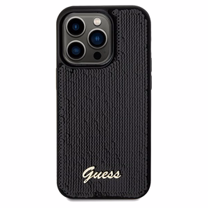Guess Sequin Script Metal case for iPhone 14 Pro - black