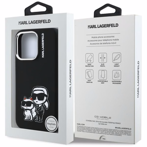 Karl Lagerfeld Silikoon Karl&Choupette Sketch MagSafe Ümbris for iPhone 16 Pro Max - must