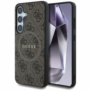 Guess Leather 4G Colored Ring Classic Logo MagSafe Samsung Galaxy S25 ümbris brown