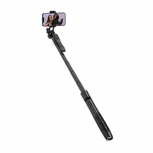 Crong SelfieGo Ultra alumiiniumist Bluetooth-selfipulk ja statiiv, must
