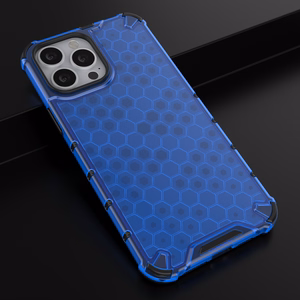 Honeycomb Case броневой чехол с TPU бампером для iPhone 13 Pro Max синий