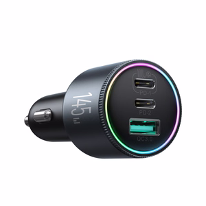 Joyroom JR-CCN07 145W Автомобильное зарядное устройство 2xUSB-C USB-A + Кабель USB-C 100W - тёмно-серый
