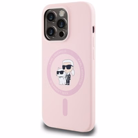 Karl Lagerfeld Silicone Karl&Choupette MagSafe Ümbris jaoks iPhone 14 Pro Max - Roosa