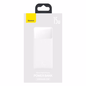 Baseus Bipow powerbank with display 10000mAh 15W (Overseas Edition) White