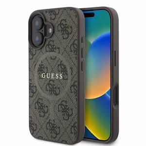 Guess 4G Ring Classic Logo MagSafe iPhone 16 Plus Ümbris - Brown