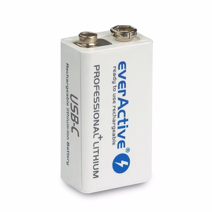 everActive 6F22/9V Li-ion 550 mAh laetav aku USB Type-C-ga