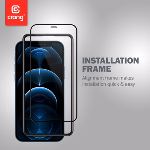Crong 3D Armor Glass 9H karastatud ekraanikaitseklaas seadmele iPhone 12 Pro Max antibakteriaalse kaitsega, paigaldusraamiga
