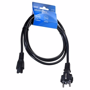 Savio CL-81 toitekaabel must 1,8 m pistik tüüp E IEC C5