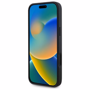 Guess Saffiano Classic Logo MagSafe ümbris jaoks iPhone 16 - must