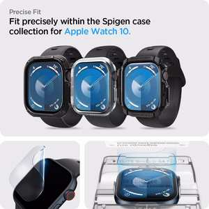 Spigen Elite Shield ”EZ FIT” Hübriidklaas 2-PACK jaoks Apple Watch 10 (42MM) - Clear