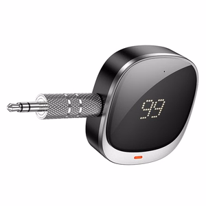 AUX Bluetooth adapter Jack 3,5 mm Hoco ekraaniga E80 must