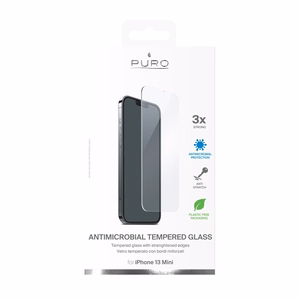 Puro Anti-Bacterial karastatud ekraanikaitseklaas seadmele iPhone 13 Mini