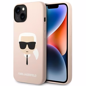 Karl Lagerfeld KLHMP14SSLKHLP iPhone 14 6.1 "hardcase light roosa / light roosa Silicone Karl`s Head Magsafe
