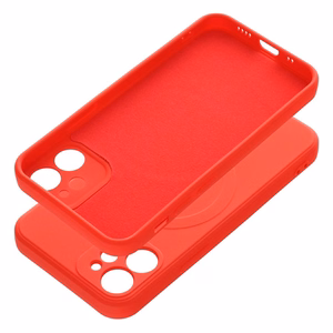 Чехол для iPhone 12 Mini силиконовый Mag Cover совместимый с MagSafe красный