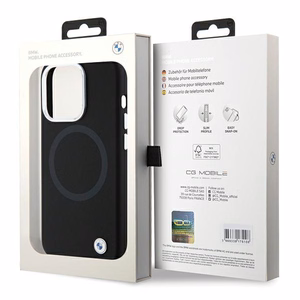 BMW Signature Liquid Silicone MagSafe чехол для iPhone 15 Pro Max - чёрный