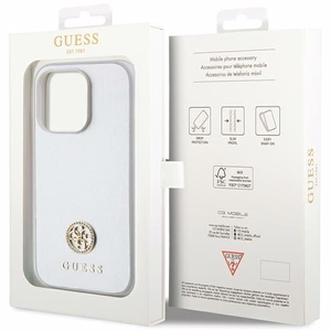 Guess Strass Metal Logo ümbris jaoks iPhone 15 Pro - hõbedane