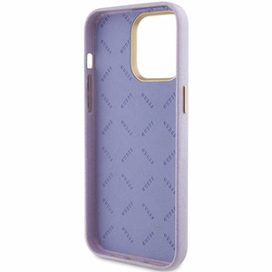 Guess Glitter Glossy Script ümbris jaoks iPhone 15 Pro Max - lilac