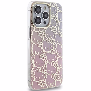 Hello Kitty IML Gradient Electrop Crowded Kitty Head Ümbris jaoks iPhone 14 Pro Max - Roosa