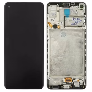 LCD screen Samsung A217F A21s with touch screen and frame Black original (service pack)