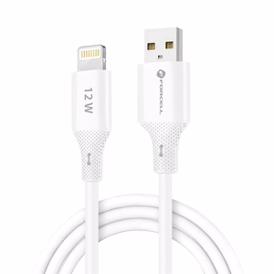 Kaabel USB A to Lightning Forcell F-Energy 2,4A 12W Silikoon 1 m C343 valge