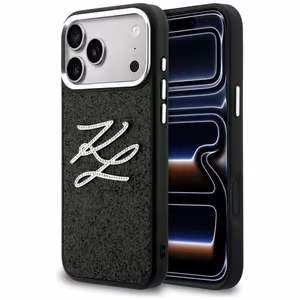 Karl Lagerfeld IML Glitter KL Diamond Logo Ümbris for iPhone 17 Pro Max - must