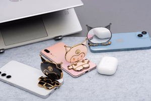 Phone stand DOLL - stick-on - czarny