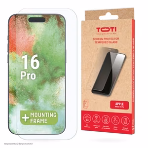 Karastatud klaas 2D täisekraanikaitse iPhone 16 Pro jaoks, läbipaistev