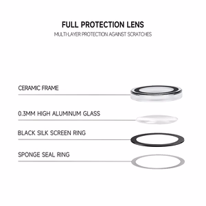 Tel Protect 3D Lens mustad karastatud kaitseklaasid Apple iPhone 18 Pro / 18 Pro Max kaameraläätsedele (3 tk)