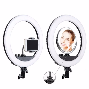 LED Ring Lamp 34.5cm koos Tripod Alus up to 1.85m, Mirror, Phone Clamp, USB