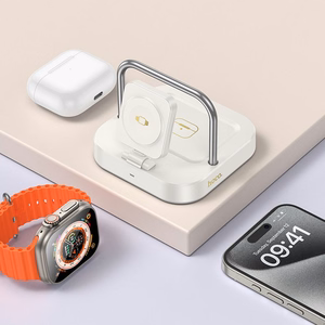 Wireles charger Hoco 3in1 3A 5W compatible with Apple Watch CQ16A milky white