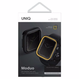 Uniq Moduo ümbris jaoks Apple Watch 4/5/6/7/8/9/SE/SE2 44/45mm - must and mustard